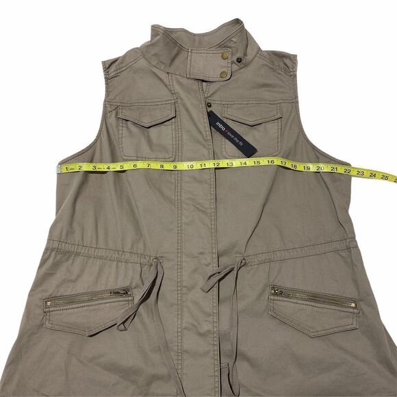 INTRO. Brown Utility Button Down Vest Jacket 1X - Picture 7 of 11